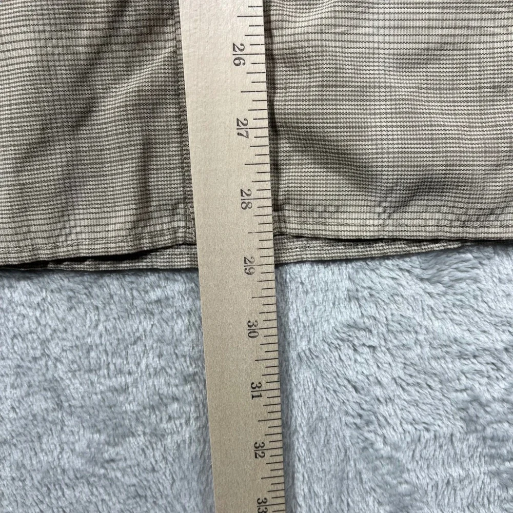 The North Face Mens Tan‎ Plaid Short Sleeve Hiking Shirt Vent Hidden Pocket Med